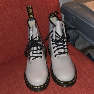 Dr. Martens Gray Leather Women's Boots